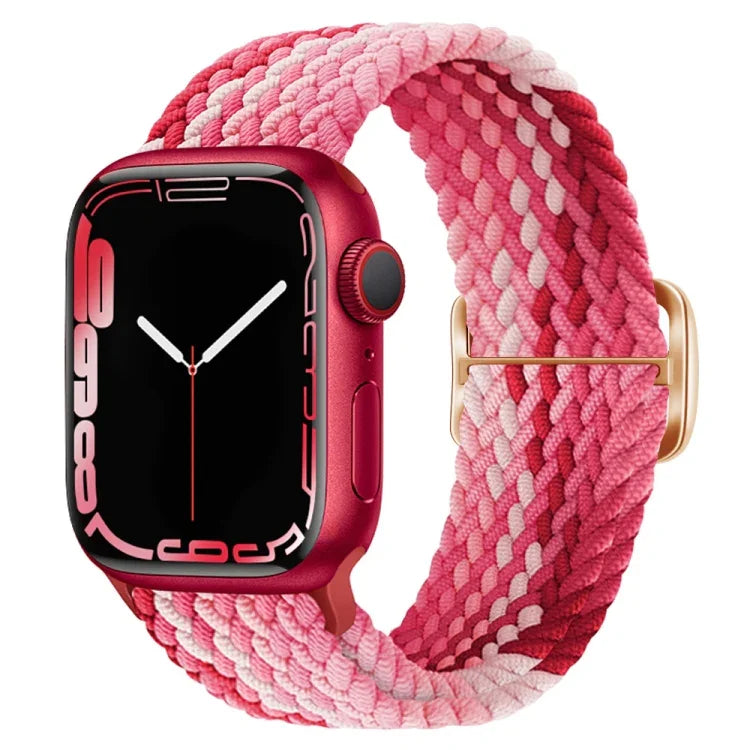 Nylon geflochtenes Uhrenarmband mit Schnalle für Apple Watch Ultra 49mm / Series 8&7 45mm / SE 2&6&SE&5&4 44mm / 3&2&1 42mm