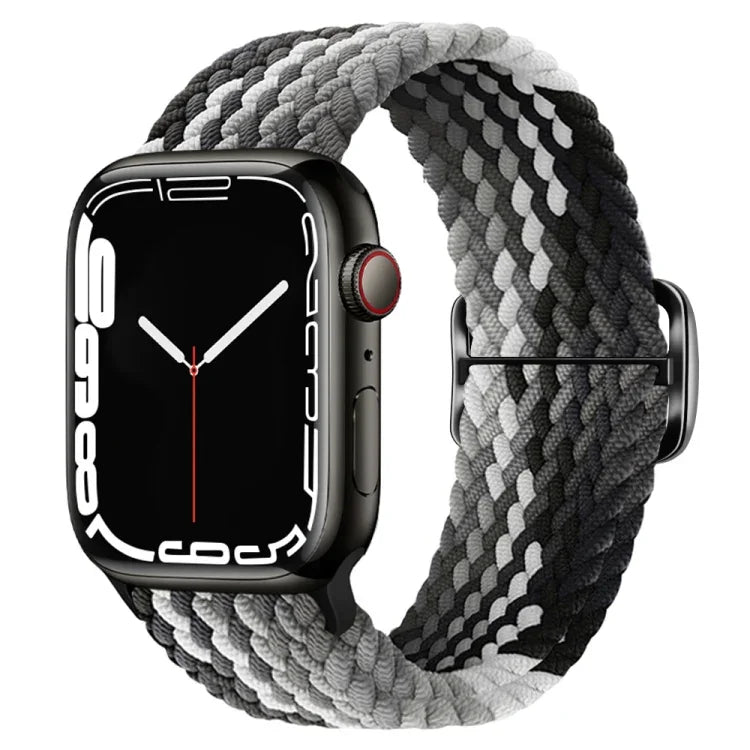 Nylon geflochtenes Uhrenarmband mit Schnalle für Apple Watch Ultra 49mm / Series 8&7 45mm / SE 2&6&SE&5&4 44mm / 3&2&1 42mm