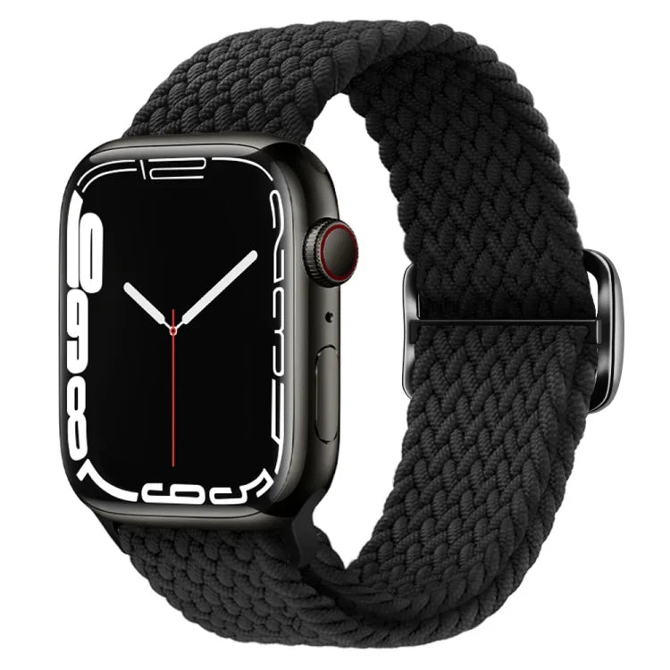 Nylon geflochtenes Uhrenarmband mit Schnalle für Apple Watch Ultra 49mm / Series 8&7 45mm / SE 2&6&SE&5&4 44mm / 3&2&1 42mm