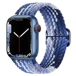 Nylon geflochtenes Uhrenarmband mit Schnalle für Apple Watch Ultra 49mm / Series 8&7 45mm / SE 2&6&SE&5&4 44mm / 3&2&1 42mm