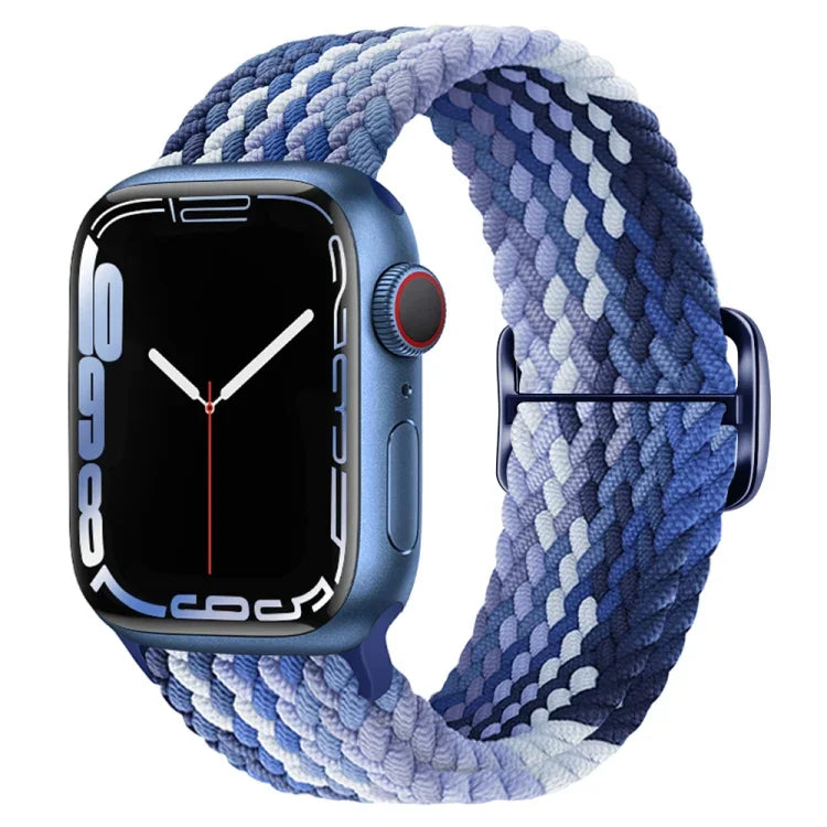 Nylon geflochtenes Uhrenarmband mit Schnalle für Apple Watch Ultra 49mm / Series 8&7 45mm / SE 2&6&SE&5&4 44mm / 3&2&1 42mm