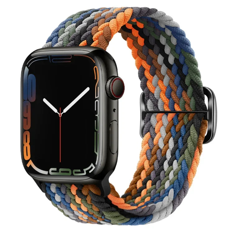 Nylon geflochtenes Uhrenarmband mit Schnalle für Apple Watch Ultra 49mm / Series 8&7 45mm / SE 2&6&SE&5&4 44mm / 3&2&1 42mm