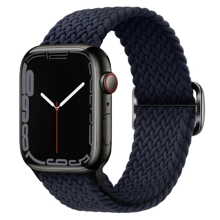 Nylon geflochtenes Uhrenarmband mit Schnalle für Apple Watch Ultra 49mm / Series 8&7 45mm / SE 2&6&SE&5&4 44mm / 3&2&1 42mm