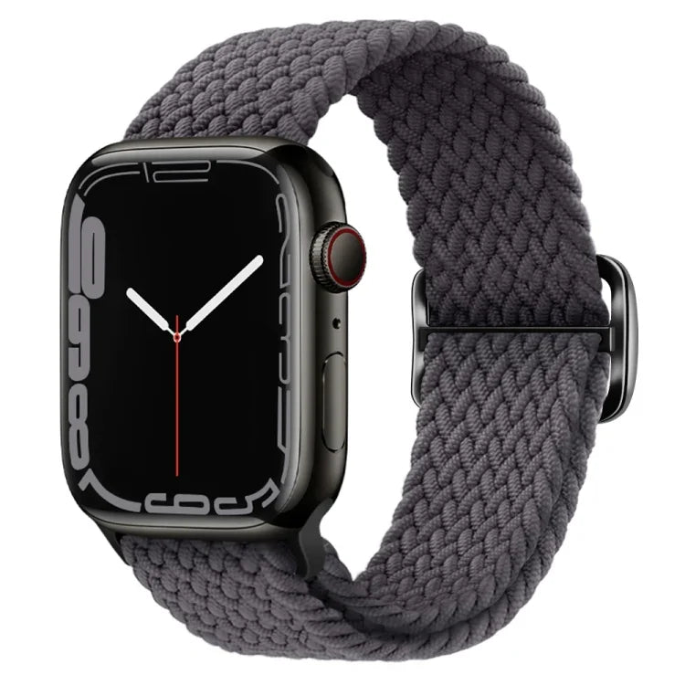 Nylon geflochtenes Uhrenarmband mit Schnalle für Apple Watch Ultra 49mm / Series 8&7 45mm / SE 2&6&SE&5&4 44mm / 3&2&1 42mm