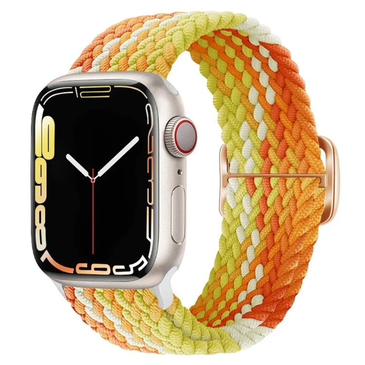 Nylon geflochtenes Uhrenarmband mit Schnalle für Apple Watch Ultra 49mm / Series 8&7 45mm / SE 2&6&SE&5&4 44mm / 3&2&1 42mm
