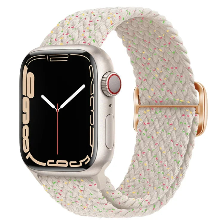 Nylon geflochtenes Uhrenarmband mit Schnalle für Apple Watch Ultra 49mm / Series 8&7 45mm / SE 2&6&SE&5&4 44mm / 3&2&1 42mm