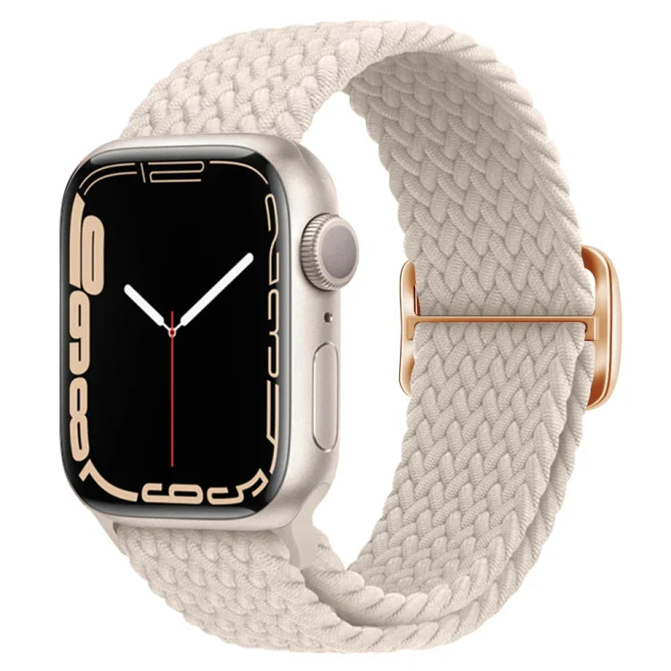 Nylon geflochtenes Uhrenarmband mit Schnalle für Apple Watch Ultra 49mm / Series 8&7 45mm / SE 2&6&SE&5&4 44mm / 3&2&1 42mm