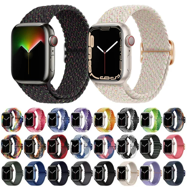 Nylon geflochtenes Uhrenarmband mit Schnalle für Apple Watch Ultra 49mm / Series 8&7 45mm / SE 2&6&SE&5&4 44mm / 3&2&1 42mm