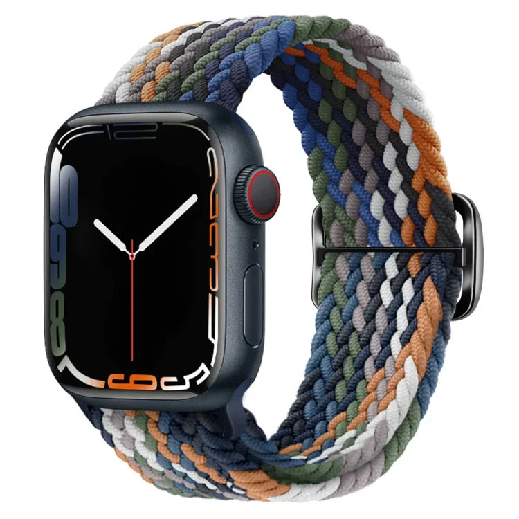 Buckle Nylon Braided Watch Band, For Apple Watch Series 8&7 41mm / SE 2&6&SE&5&4 40mm / 3&2&1 38mm, For Apple Watch Series 8&7 41mm / SE 2