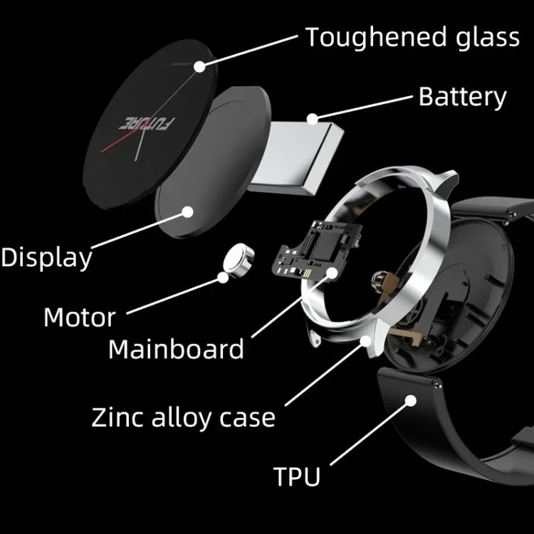 KS02 1,32 Zoll Smartwatch unterstützt Blutzuckermessung, Blutdruckmessung, Blutsauerstoffmessung, KS02