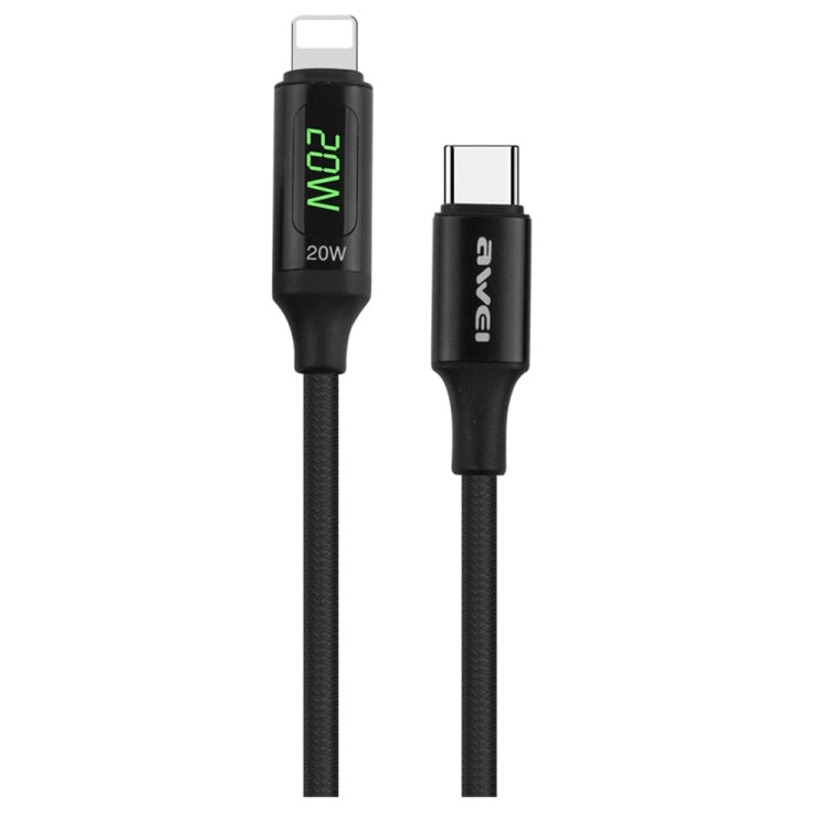 awei CL-123L 1m USB-C / Type-C auf 8Pin Digitalanzeige Daten-Schnellladekabel, CL-123L