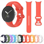 Für Google Pixel Watch 4 / 3 / 2 / 1 41 mm einfarbiges Silikonarmband, Herren, Damen