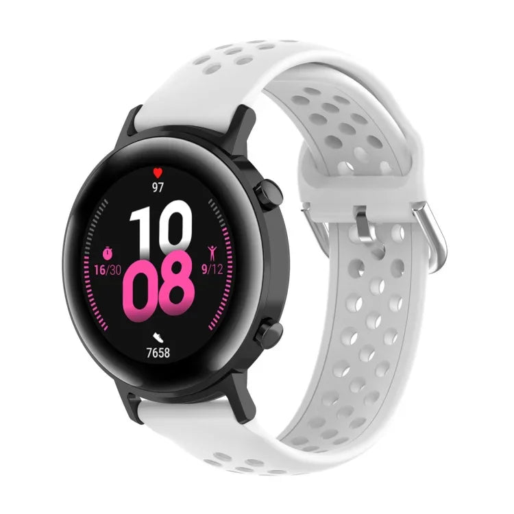 20 mm breites, einfarbiges Sport-Armband mit Faltschließe, passend für Huawei Watch GT2 42 mm und Galaxy Watch Active2/Active