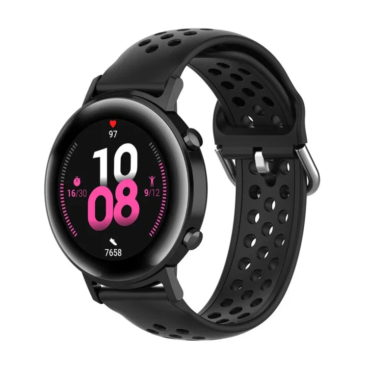 20 mm breites, einfarbiges Sport-Armband mit Faltschließe, passend für Huawei Watch GT2 42 mm und Galaxy Watch Active2/Active