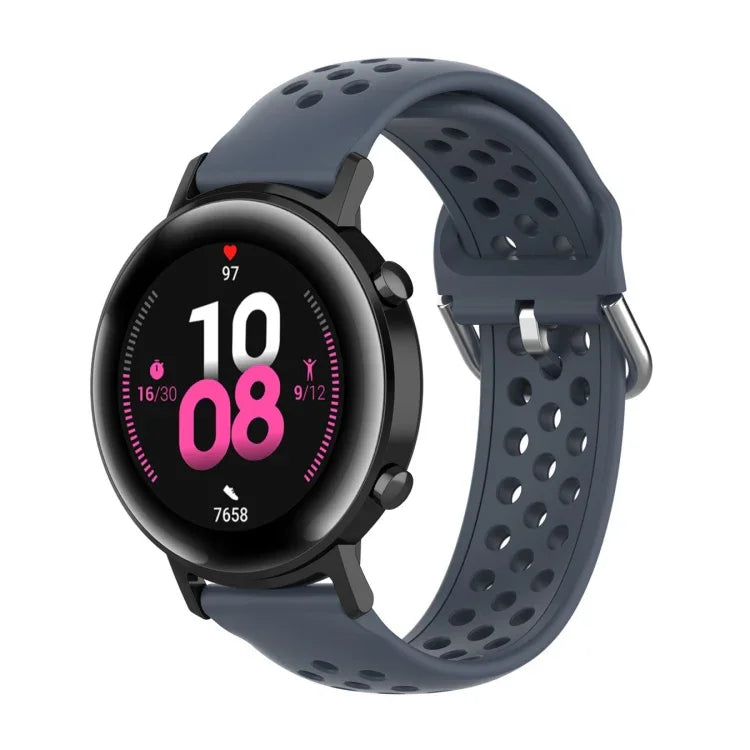 20 mm breites, einfarbiges Sport-Armband mit Faltschließe, passend für Huawei Watch GT2 42 mm und Galaxy Watch Active2/Active