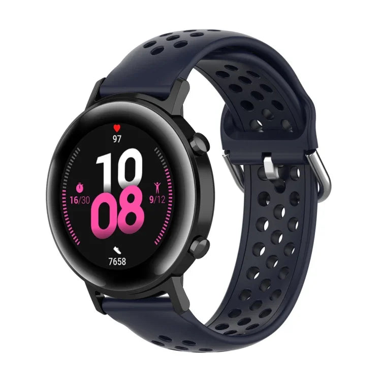 20 mm breites, einfarbiges Sport-Armband mit Faltschließe, passend für Huawei Watch GT2 42 mm und Galaxy Watch Active2/Active