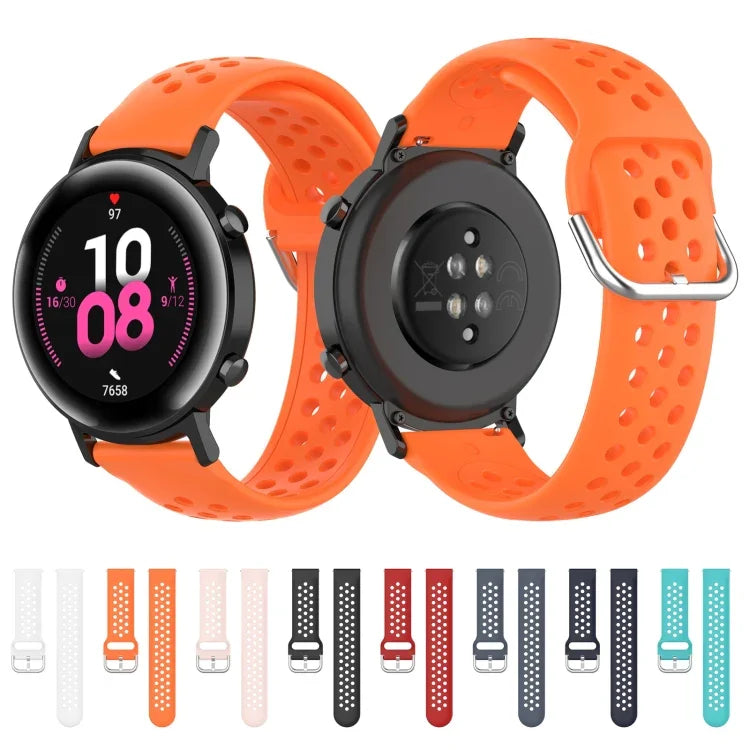 20 mm breites, einfarbiges Sport-Armband mit Faltschließe, passend für Huawei Watch GT2 42 mm und Galaxy Watch Active2/Active