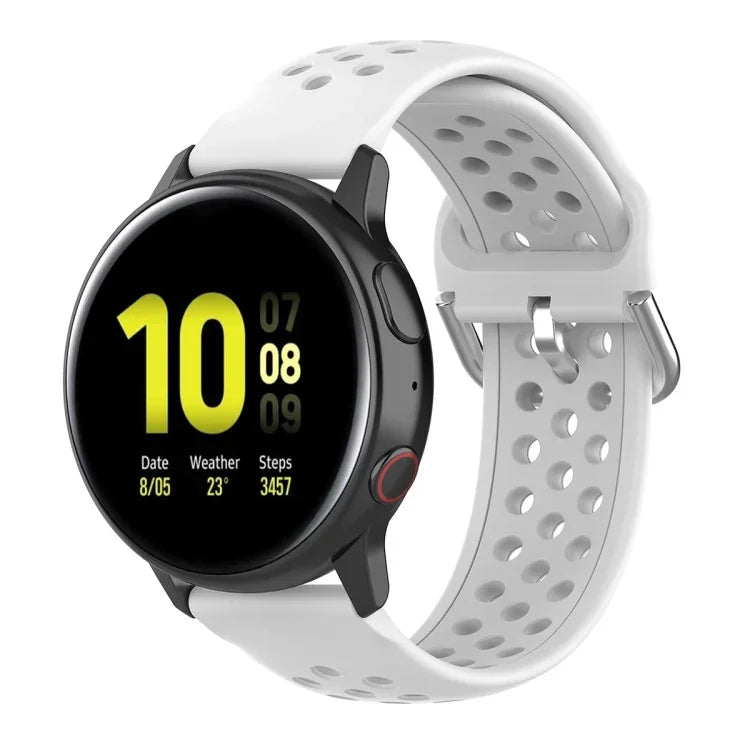 20 mm breites, einfarbiges Sport-Armband mit Faltschließe, passend für Huawei Watch GT2 42 mm und Galaxy Watch Active2/Active