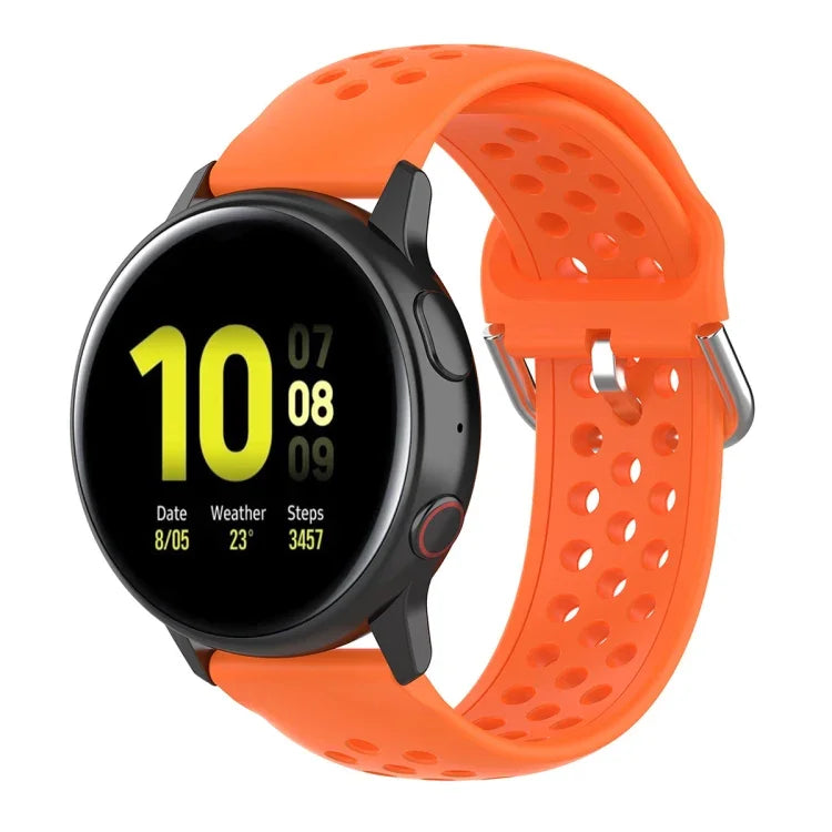 20 mm breites, einfarbiges Sport-Armband mit Faltschließe, passend für Huawei Watch GT2 42 mm und Galaxy Watch Active2/Active