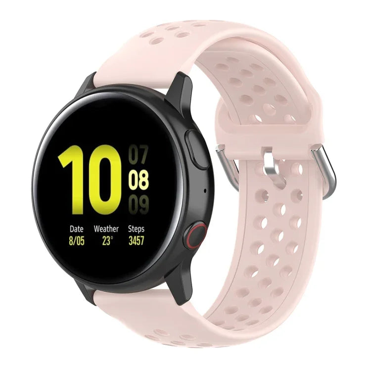 20 mm breites, einfarbiges Sport-Armband mit Faltschließe, passend für Huawei Watch GT2 42 mm und Galaxy Watch Active2/Active
