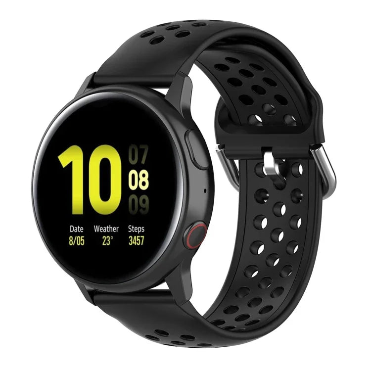 20 mm breites, einfarbiges Sport-Armband mit Faltschließe, passend für Huawei Watch GT2 42 mm und Galaxy Watch Active2/Active