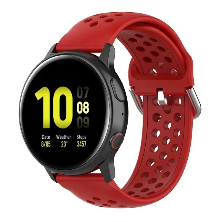 20 mm breites, einfarbiges Sport-Armband mit Faltschließe, passend für Huawei Watch GT2 42 mm und Galaxy Watch Active2/Active