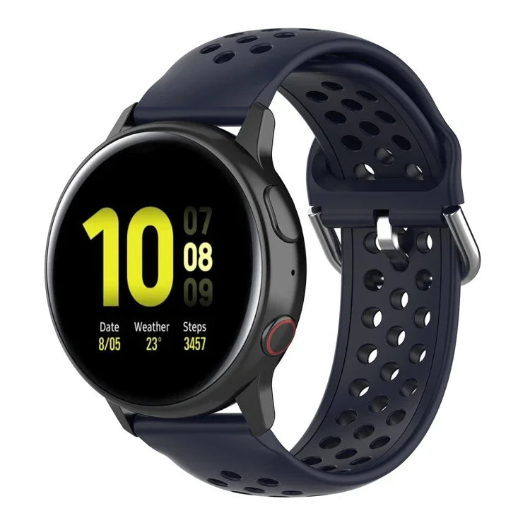 20 mm breites, einfarbiges Sport-Armband mit Faltschließe, passend für Huawei Watch GT2 42 mm und Galaxy Watch Active2/Active