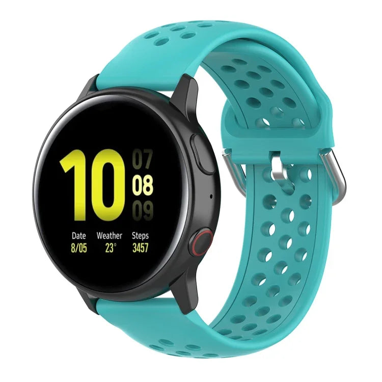 20 mm breites, einfarbiges Sport-Armband mit Faltschließe, passend für Huawei Watch GT2 42 mm und Galaxy Watch Active2/Active