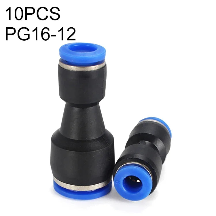 LAIZE 10 Stück pneumatischer Schnellverbinder aus Kunststoff, Reduzierstück, PG6-4, PG8-4, PG8-6, PG10-6, PG10-8, PG12-8, PG12-10, PG16-12