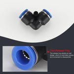 LAIZE 10 Stück pneumatischer Schnellkupplungs-Winkelverbinder aus Kunststoff, PV-4, PV-6, PV-8, PV-10, PV-12, PV-14, PV-16