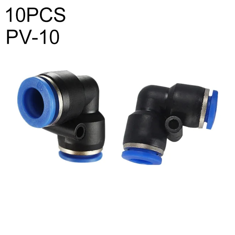 LAIZE 10 Stück pneumatischer Schnellkupplungs-Winkelverbinder aus Kunststoff, PV-4, PV-6, PV-8, PV-10, PV-12, PV-14, PV-16