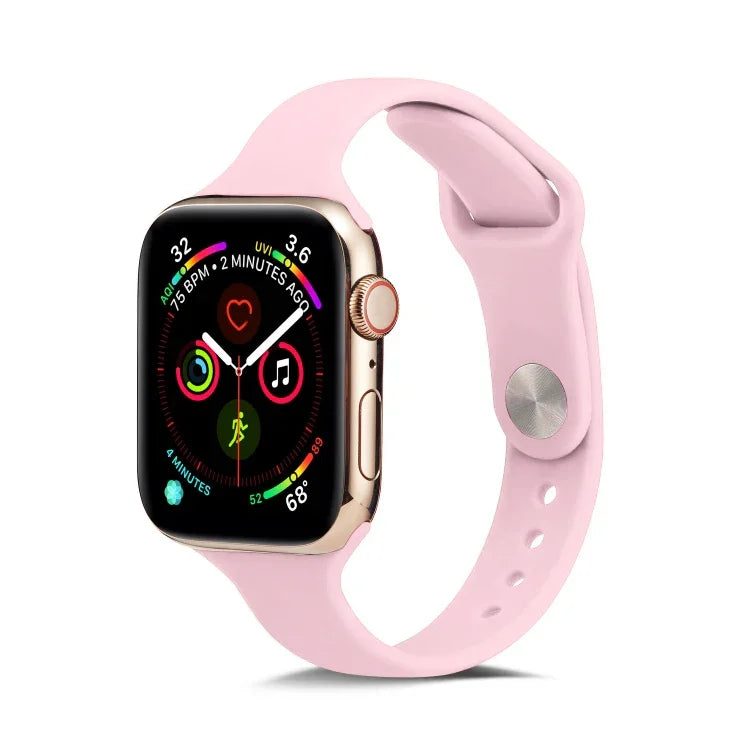 Dünnes Silikon-Ersatzarmband für Apple Watch 5/4 (44 mm) und 3/2/1 (42 mm) sowie für Apple Watch 5/4 (40 mm) und 3/2/1 (38 mm).