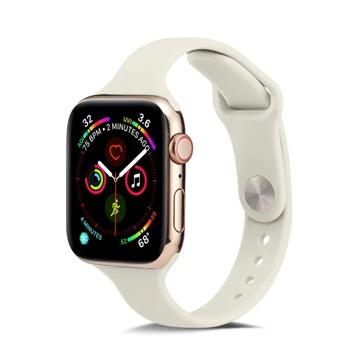 Dünnes Silikon-Ersatzarmband für Apple Watch 5/4 (44 mm) und 3/2/1 (42 mm) sowie für Apple Watch 5/4 (40 mm) und 3/2/1 (38 mm).