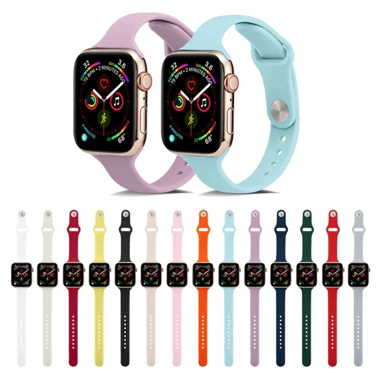 Dünnes Silikon-Ersatzarmband für Apple Watch 5/4 (44 mm) und 3/2/1 (42 mm) sowie für Apple Watch 5/4 (40 mm) und 3/2/1 (38 mm).
