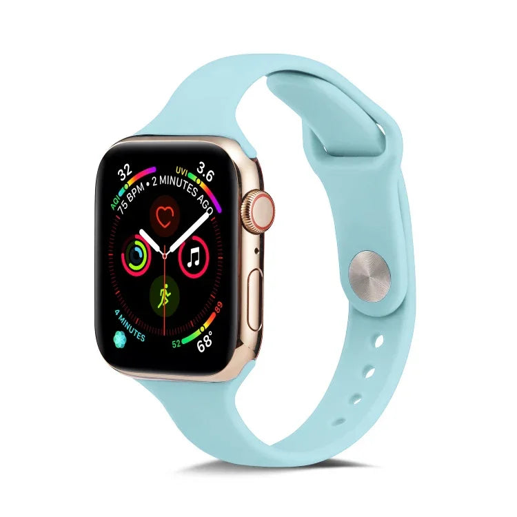 Dünnes Silikon-Ersatzarmband für Apple Watch 5/4 (44 mm) und 3/2/1 (42 mm) sowie für Apple Watch 5/4 (40 mm) und 3/2/1 (38 mm).