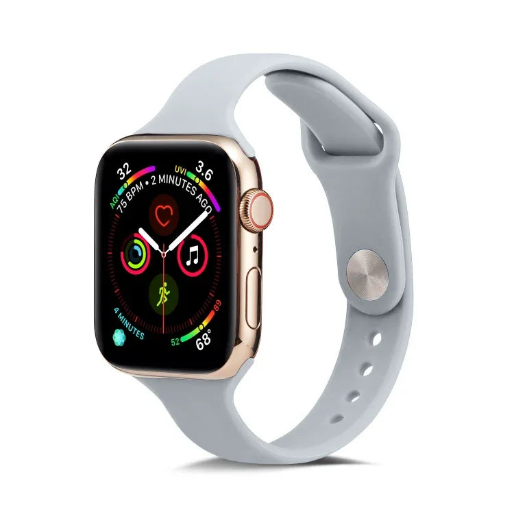 Dünnes Silikon-Ersatzarmband für Apple Watch 5/4 (44 mm) und 3/2/1 (42 mm) sowie für Apple Watch 5/4 (40 mm) und 3/2/1 (38 mm).