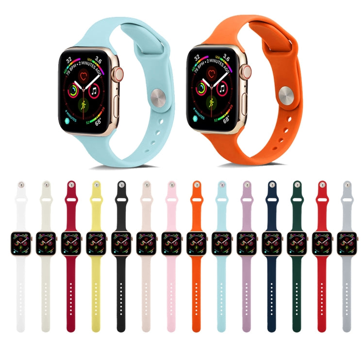 Dünnes Silikon-Ersatzarmband für Apple Watch 5/4 (44 mm) und 3/2/1 (42 mm) sowie für Apple Watch 5/4 (40 mm) und 3/2/1 (38 mm).