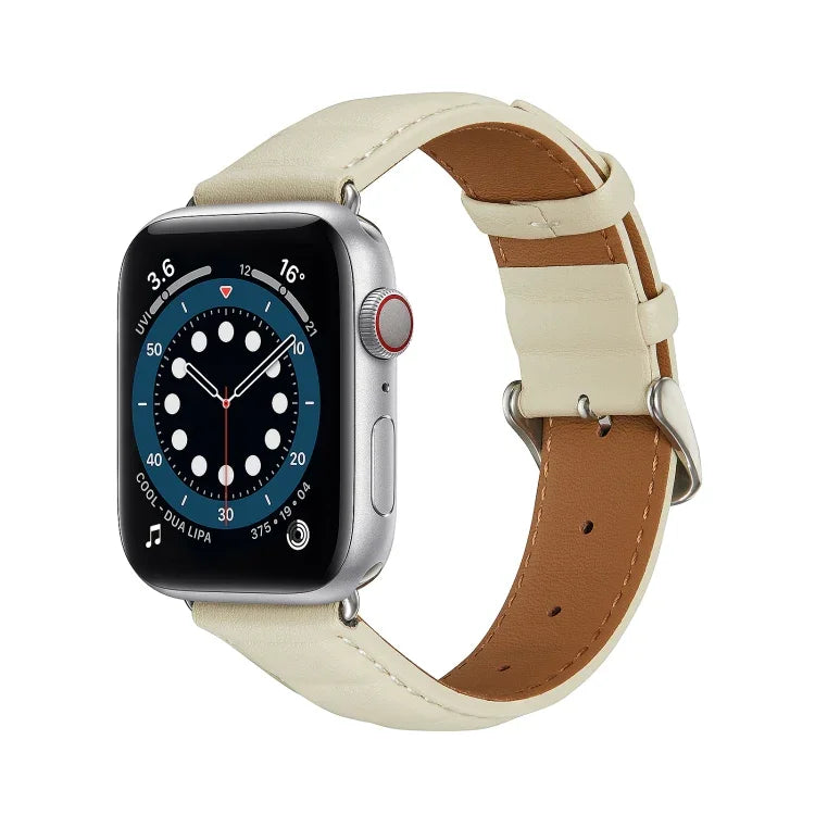 Genuine Leather Watch Band, For Apple Watch Ultra 49mm / Series 8&7 45mm / SE 2&6&SE&5&4 44mm / 3&2&1 42mm, For Apple Watch Series 8&7 41mm / SE 2&6&SE&5&4 40mm / 3&2&1 38mm