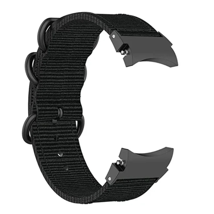 Nylon-Armband mit drei Ringen für Samsung Galaxy Watch4 / Watch4 Classic / Watch5 / Watch5 Pro