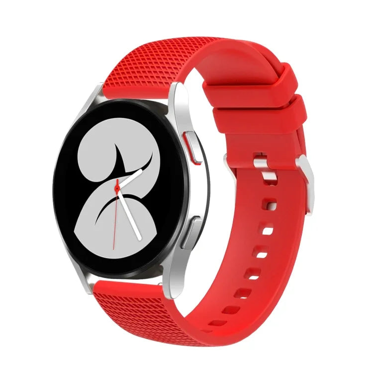 20mm Pockmarked Silver Buckle Silicone Watch Band, For Samsung Galaxy Watch5 40mm/44mm / Watch5 Pro