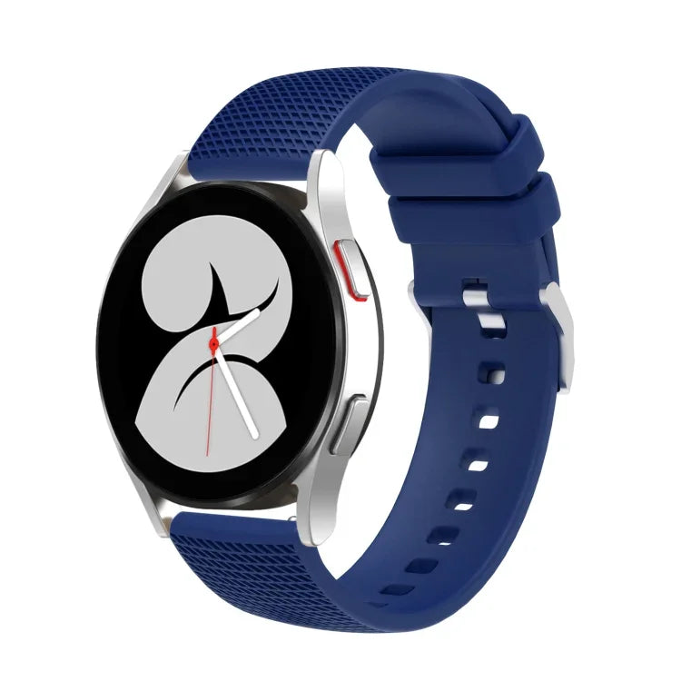 20mm Pockmarked Silver Buckle Silicone Watch Band, For Samsung Galaxy Watch5 40mm/44mm / Watch5 Pro