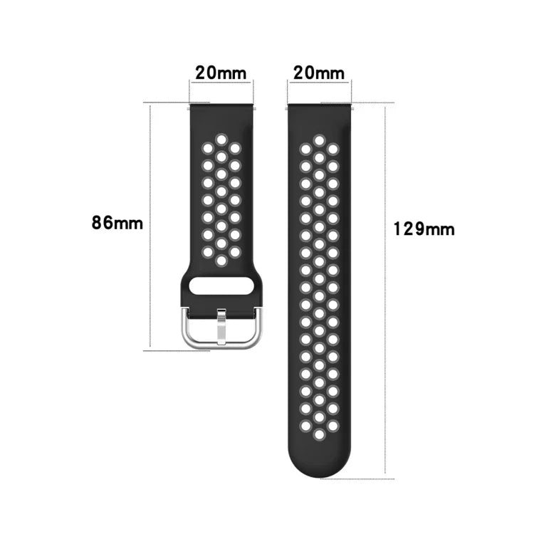 20-mm-Sportarmband mit Faltschließe, zweifarbig, für Huawei Watch GT2 (42 mm), Galaxy Watch Active2/Active