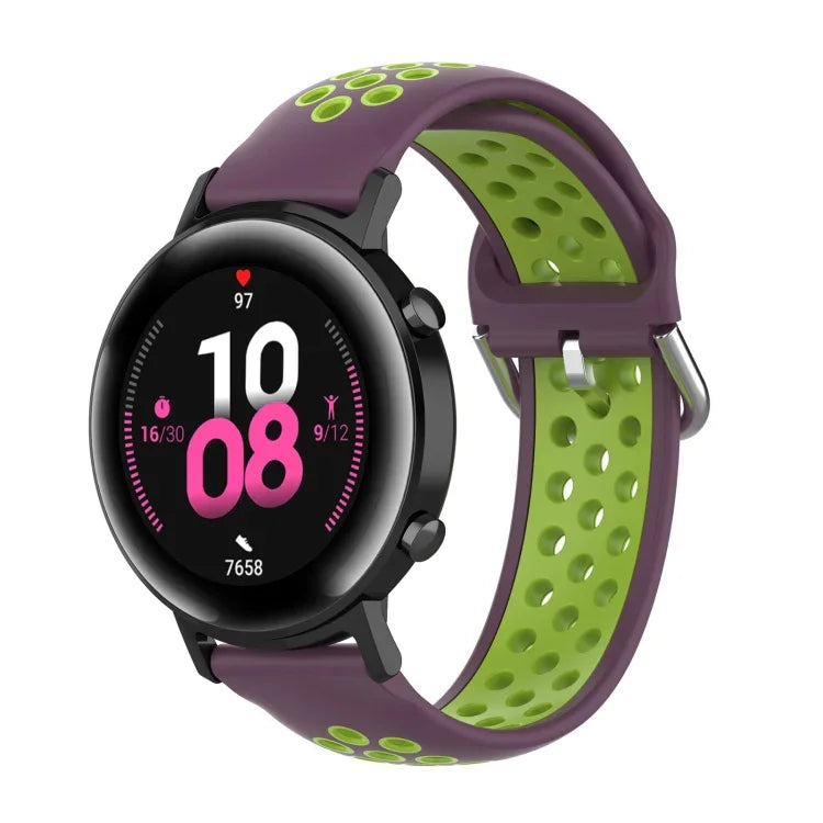 20-mm-Sportarmband mit Faltschließe, zweifarbig, für Huawei Watch GT2 (42 mm), Galaxy Watch Active2/Active