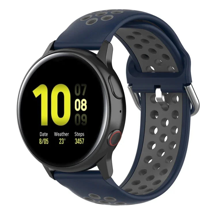20-mm-Sportarmband mit Faltschließe, zweifarbig, für Huawei Watch GT2 (42 mm), Galaxy Watch Active2/Active