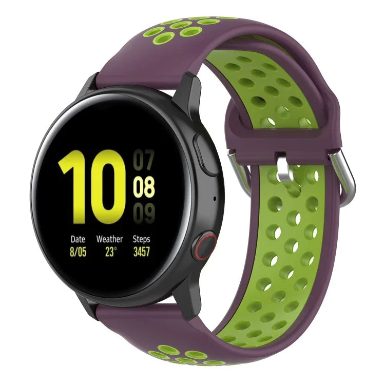 20-mm-Sportarmband mit Faltschließe, zweifarbig, für Huawei Watch GT2 (42 mm), Galaxy Watch Active2/Active