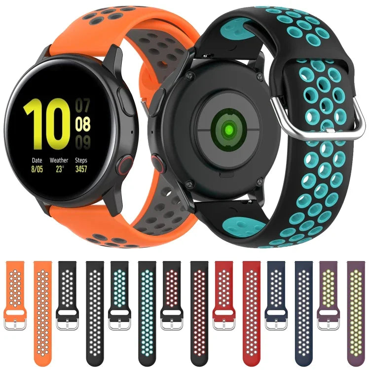 20-mm-Sportarmband mit Faltschließe, zweifarbig, für Huawei Watch GT2 (42 mm), Galaxy Watch Active2/Active