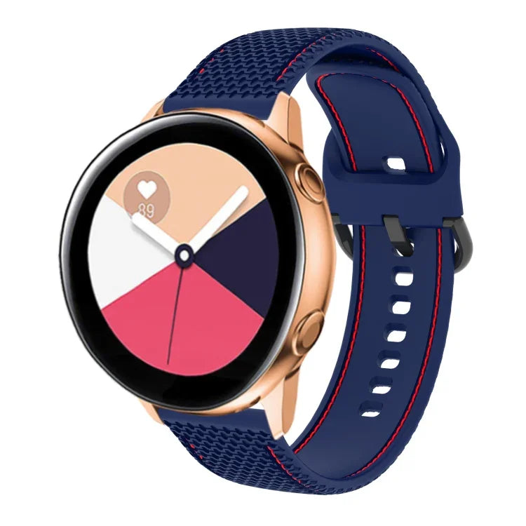 Zweifarbiges Silikon-Uhrenarmband mit Ziernähten, für Samsung Galaxy Watch5 40 mm/44 mm / Watch5 Pro