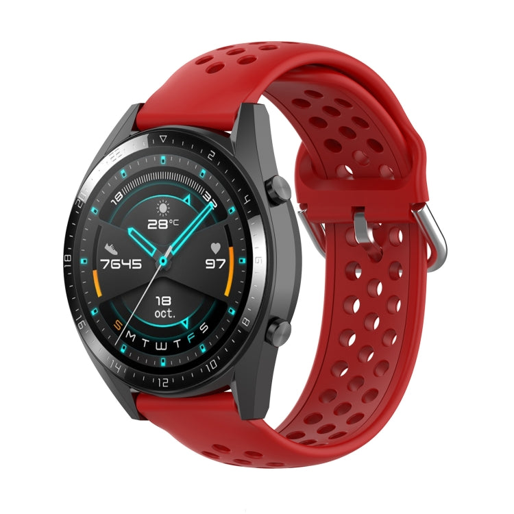 For Huawei Watch GT 46mm / 42mm / GT2 46mm 22mm Clasp Solid Color Sport Wrist Strap Watchband