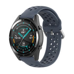 For Huawei Watch GT 46mm / 42mm / GT2 46mm 22mm Clasp Solid Color Sport Wrist Strap Watchband