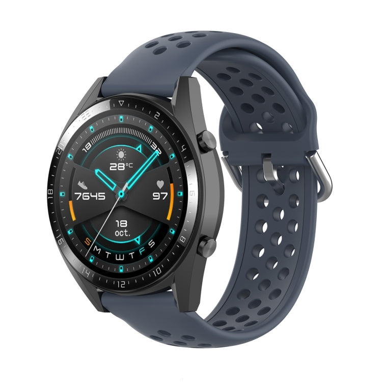 For Huawei Watch GT 46mm / 42mm / GT2 46mm 22mm Clasp Solid Color Sport Wrist Strap Watchband